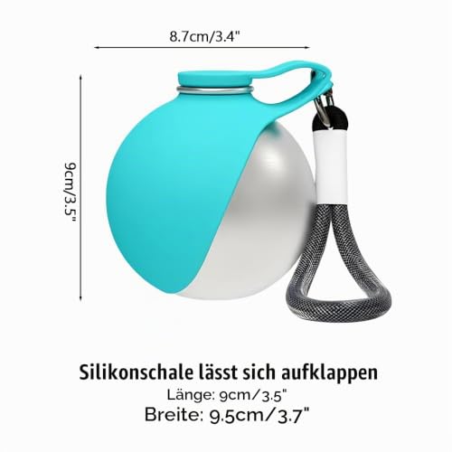 Tragbare Haustiere Trinkflasche, 285ml Edelstahl Wasserflasche für Hunde, Auslaufsichere Reise Trinknapf für Katzen mit Faltbarem Silikonnapf für Spaziergänge und Wanderungen Im Freien