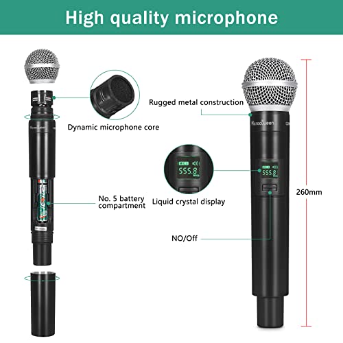 Uhf Wireless Microphone System, 4-Channel Cordless Mic Set With Handheld/Bodypack/Headset/Lapel, Metal Build, Fixed Frequency, 400Ft Coverage, Ideal For Karaoke/Party/Wedding/Concert #TOP7