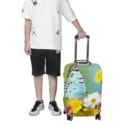 Housse de valise résistante aux rayures élastique imprimé papillon L - 7