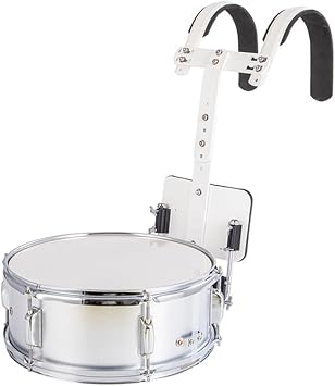 Snare Drum, Marching Snare Drum, Aluminum Marching Snare Drum Carrier Support, Percussion Instrument Set for Drummer Students Beginners Silver, 10 inch