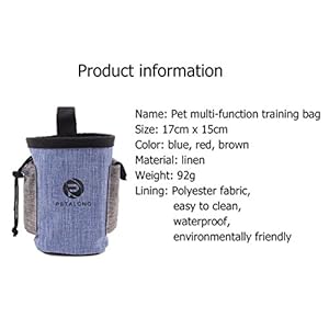 Pet Treat Pouch Dog Training Bag with Belt Carries Pet Toys Treats Sport Running Drawstring Waist Bag Poop Bag Dispenser, Red