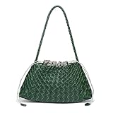 YGMNQAL Bolsas Tejidas Bolsos de hombro for mujer, piel sintética, tejidos, tipo tote, diseñador, con asa superior y trenzado bajo el brazo(Color 01)