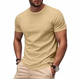 Camiseta Gimnasio Hombre T-Shirt Camisetas Algodon Tecnicas Tecnica Técnica Surf Caqui Lisas Fitness Vintage Ofertas Flash del Dia Premium Hoy Manga Corta Ropa Deportiva Hombre Caqui L