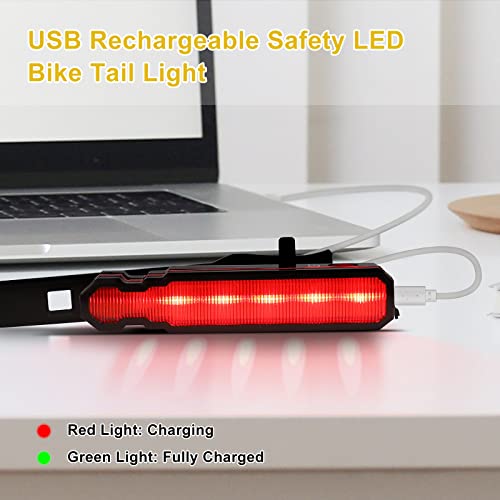 WINDFIRE Bike Tail Light Rechargeable, Red LED Rear Bike Lights, 6 Light Modes, Bicycle Laser Back Taillight Cycling Safety Warning Light, Bike Lights for Night Riding
