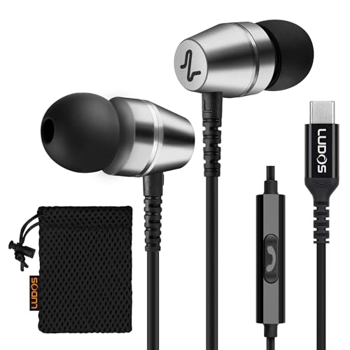 Image of LUDOS OMNITONE USB C Headphones for iPhone 17 16 15 Pro Max Plus Air iPad Pro, 5 Years Warranty, USB-C Earbuds for Samsung Galaxy S24 S23 Ultra S22 S21 FE S20 Z Flip 3 Fold 4, USB Type C Earphones