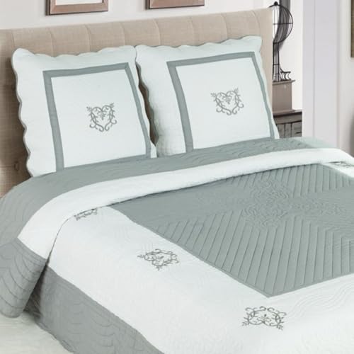 Alpes Blanc - BOUTIS PEACELAND Gris 230X250 + 2 taies