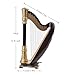 Mini Harp Model,14CM Hand-made Wooden Harp Musical Instrument Replica Home Office Table Decoration Ornament,Instrument Holiday Gift