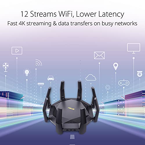 Image of ASUS RT-AX89X (AX6000) Dual Band 12-Stream WiFi 6 Extendable Gaming Router, Dual 10G Ports, Gaming Port, Mobile Game Mode, Subscription-Free Network Security, Instant Guard, VPN, AiMesh Compatible