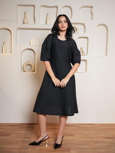 Image of PURVAJA Women's A-line Midi Length Dress (Yuvi-041-045)