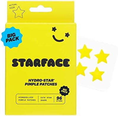 Starface Hydro-Stars BIG PACK, Hydrocolloid Pimple Patches, Absorb Fluid and Reduce Inflammation, Cute Star Shape, Cruelty-Free Skincare (96 Count)