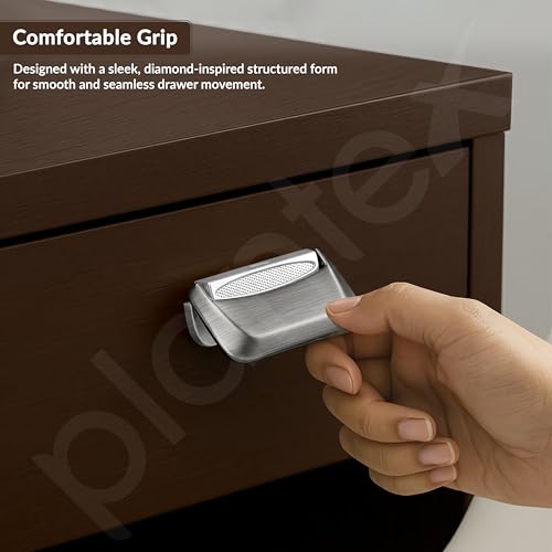 Image of Plantex Drawer Kadi /3 Inch Chest Handle for Drawer /Rectangular Cabinet Kadi /Pull-Push Kadi for Home /Office Drawer - Pack of 3 (DTK-295, Satin White & Chrome)