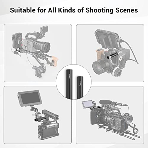 Image of SmallRig 4'' (10 cm) Black Aluminum Alloy 15mm Rod with M12 Female Thread