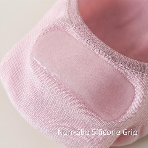 4 Pairs Women’s No-Show Non-Slip Low-Cut Boat Socks, Mesh Invisible Ankle Socks for Casual and Formal Wear4