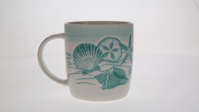 Taza Cape Shore New Bone China 14 oz con conchas miniatura 7