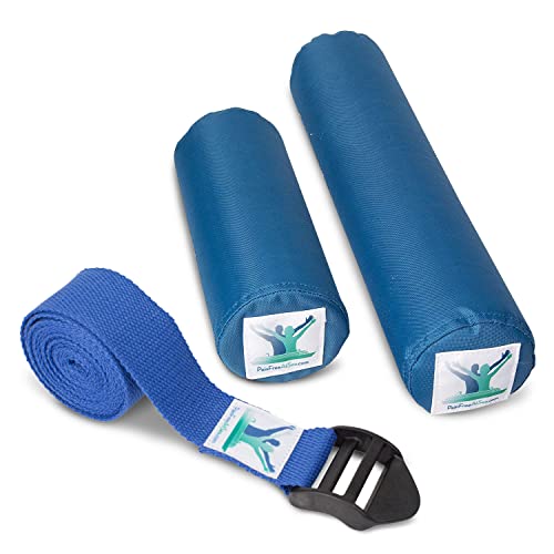 Pain Free at Sea - Posture Long & Short Foam Roll, Towel & Strap Yoga Belt - Physical Therapy Equipment - Yoga Accessories - Posture Rolls - Yoga Straps for Stretching - Physical Therapy Strap