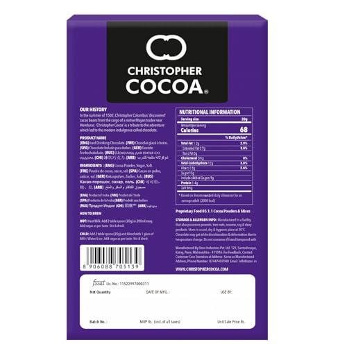 Image of Christopher Cocoa Iced Drinking Chocolate Powder 3 sachets