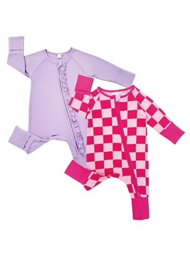 Image of Bow Dream Baby Girl Romper Jumpsuit Bamboo Rayon Baby Clothes Boys & 2 Way Zipper Outfit Baby Clothes for Girls