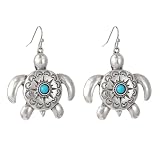 Pendientes de tortuga para mujer, chapados en plata 925, hipoalergénicos, encantadores aretes de animales, joyería delicada para mujer, tamaño grande, Medio, Metal, Sin piedra preciosa