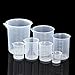 HENTEK 7 Stk Messbecher Kunststoff Labs Becher mit Skala Maßstab Mark 600ml 500ml 250ml 150ml 100ml 50m 25ml