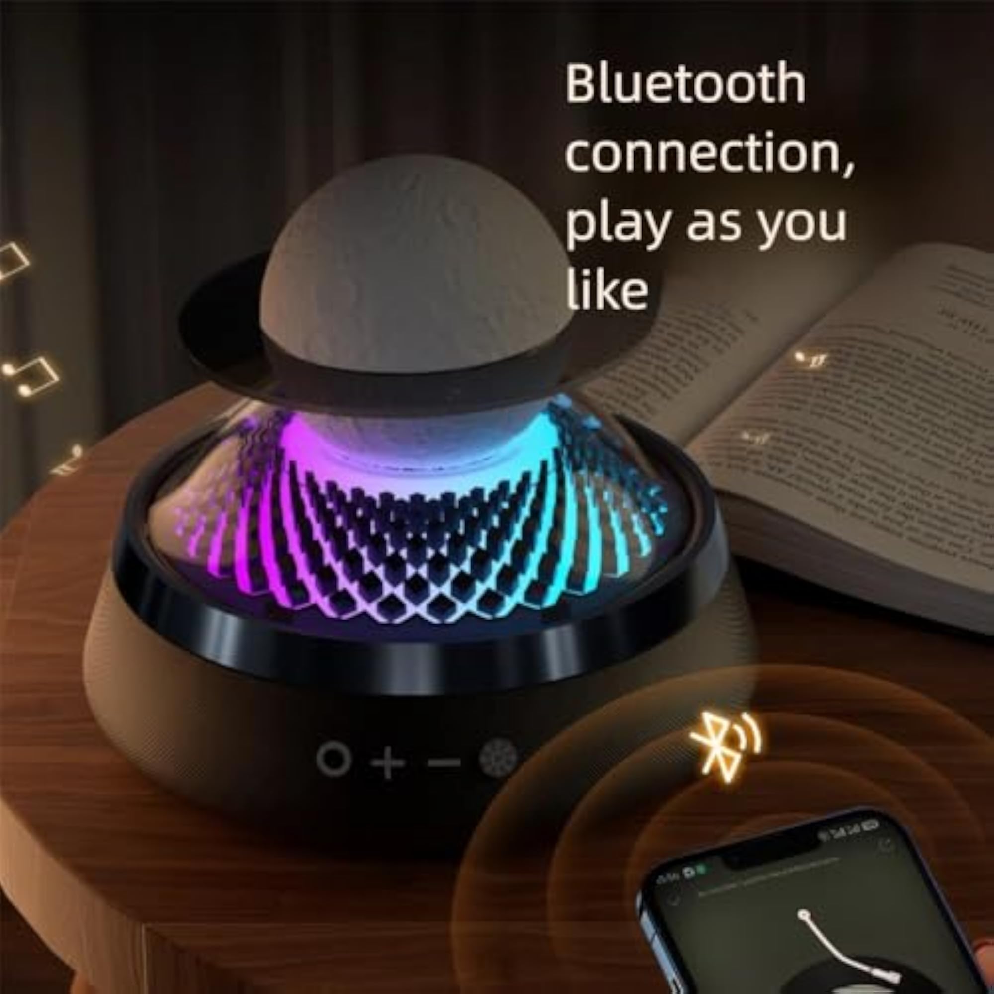 Essential Oil Bluetooth Speaker Diffuser with LED Night Light