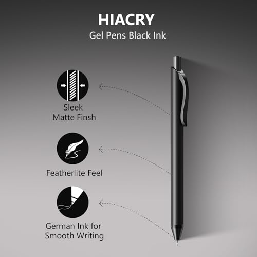 Hiacry 8 bolígrafos retráctiles de gel 0.7mm tinta negra miniatura 4