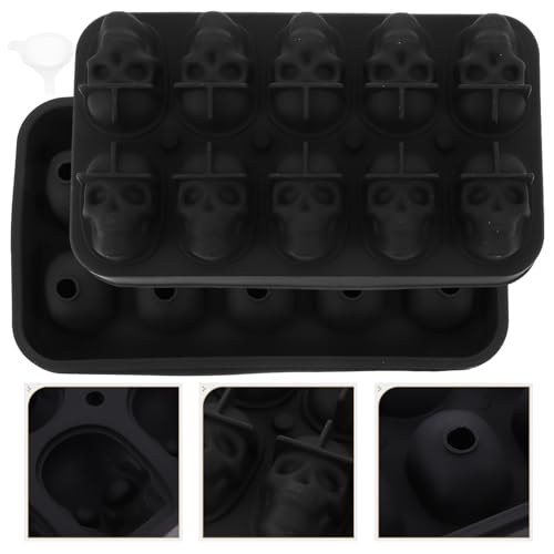 Molde para hielos calavera flexible de silicona 10 cavidades miniatura 7
