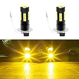 Viesyled H3 LED Fog Lights Bulbs, 80W 3000K Yellow Super Bright Led Bulbs, 4000LM 3030SMD Waterproof...