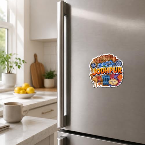 Image of Zesta Wooden Fridge Magnets Set | Refrigerator Decor Magnets for Kitchen | India Souvenir Fridge Magnet Collection | Wooden Magnet for Fridge Door Decoration (Jodhpur)
