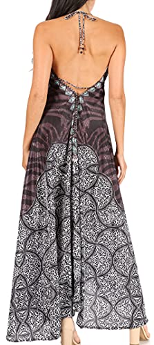 Image of Sakkas Lizi Womens Maxi High-Low Halter Handkerchief Long Dress Beach Party