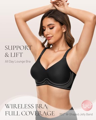 Image of Deep V Petal Bras for Women No Underwire Soft Wireless Bras Comfort Seamless Bralettes with Extender