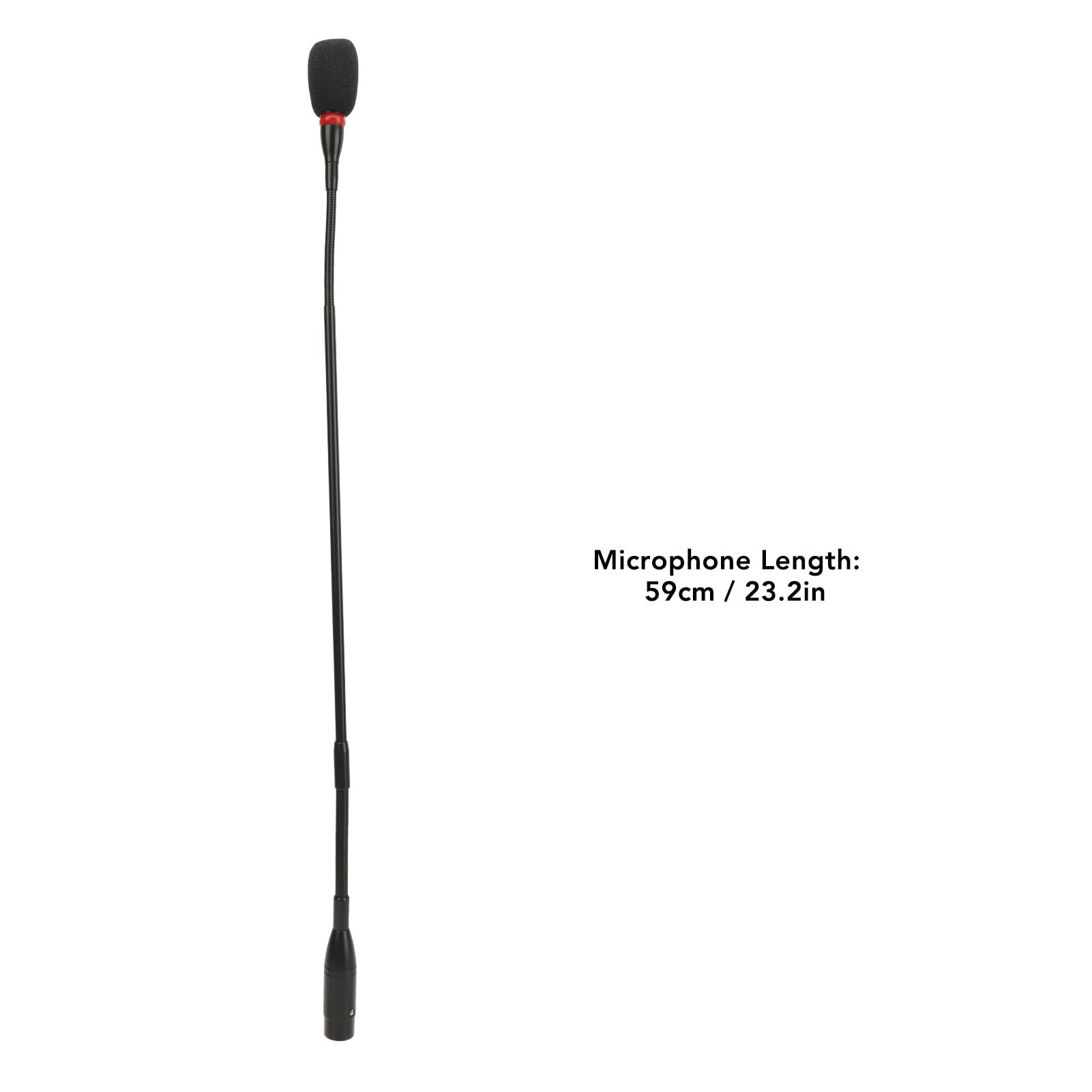 Sxhlseller Microphone à Col de Cygne de 23,2 Pouces, Microphone à Condensateur, Prise Droite à 3 Broches Flexible avec Indicateur, Microphone en Coton Coupe-vent, Micro à Col de Cygne pour