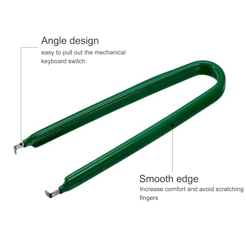 Image of uxcell IC Chip Extractor 100mm Stainless Steel with U Shape IC Chip Switch Puller Green for Component Motherboard, 2pcs