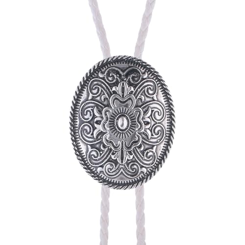 Image of GelConnie Floral Bolo Tie for Men Womens Bolo Tie Necklace Native American Black Men's Bolo Ties Western Cowboy Bolero Ties