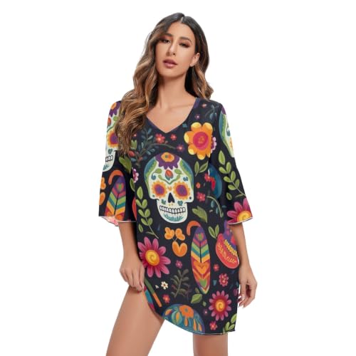 Robe en mousseline colorée style mexicain idéale pour vos soirées d'été