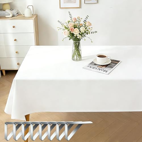Nappe lavable rectangulaire 140 x 240 cm avec 8 pinces à nappe en...