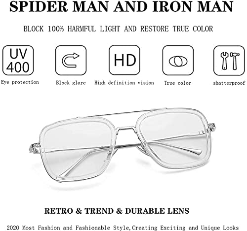 Image of ARICKS Tony Stark Style Blue Light Blocking Glasses for Men Women, Iron Man and Spider-Man Computer Gaming Glasses by Computer /Tablet /Laptop /Mobile