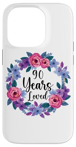 Floral 90 Year Old 90th Birthday Women Funny 90 Years Loved �X�}�z�P�[�X iPhone 14 Pro �p