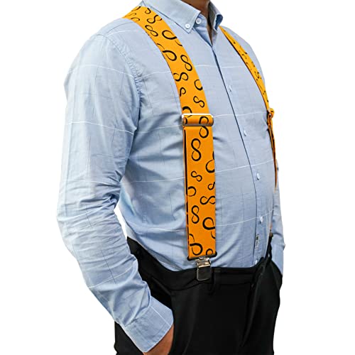 Image of MELOTOUGH Men's Suspenders Fully Elastic 2 inch Wide X back Heavy Duty Work Suspenders