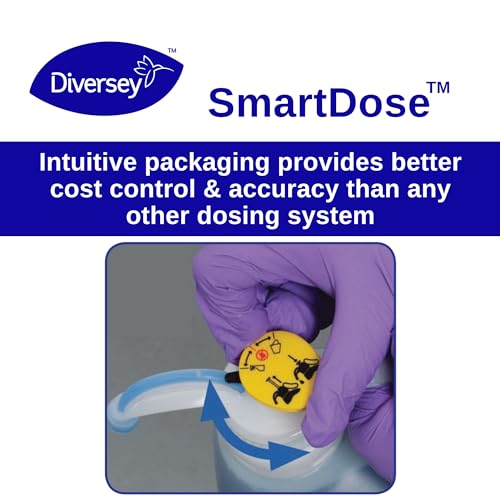 VIREX Diversey II 256 5019317 Liquid Disinfectant Cleaner and Deodorant, Hospital Grade Floor Cleaner with Mint Scent, SmartDose Concentrate, 1.4-Liter