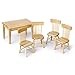 Pixnor 5pcs 112 Dollhouse Miniature Dining Table Chair Wooden Furniture Set (Wood Color)