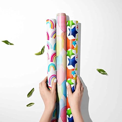 Papel de Regalo GAKA FAVOR 3 Rollos Pentagrama/Globo/Arco Iris Cover
