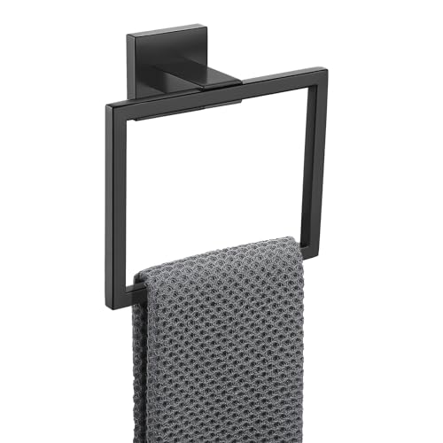 Yacvcl Modern Rechteckiger Handtuchring Schwarz