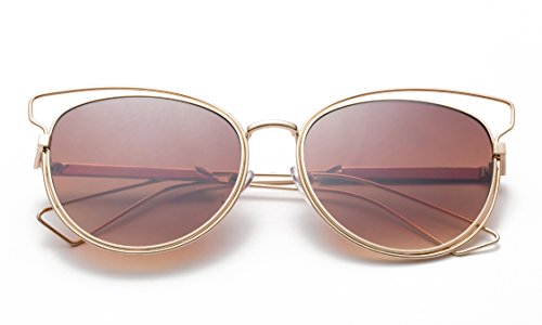 Newbee Fashion - "Superfly" Modern Geometric Unique Design Fashion Sunglasses with Metal Frames2