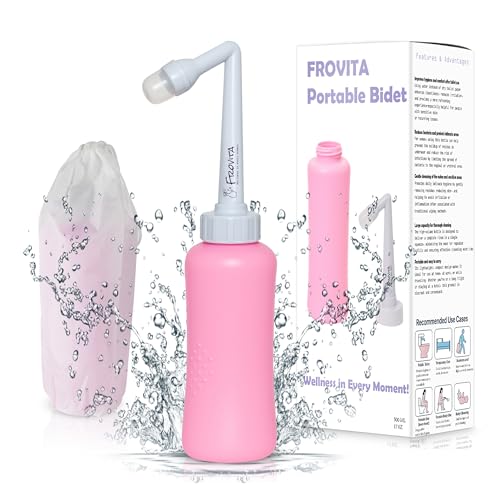 Image of FROVITA Portable Bidet for Travel 500ml (17oz), Large Capacity Peri Bottle, Compact, Easy-to-Use, Leak-Resistant Travel Bidet Made from ABS Plastic, Feminine Hygiene for Comfort and Freshness