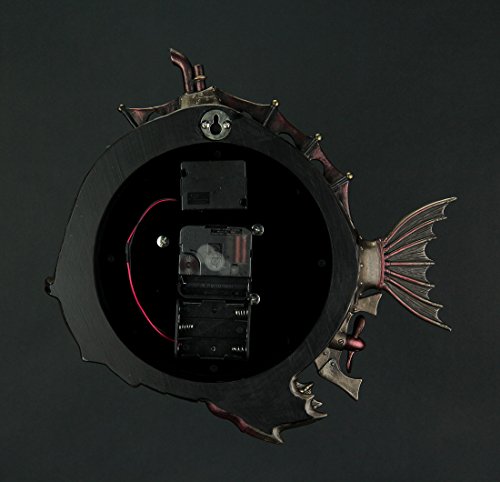 Veronese Design 12" Tall Steampunk Deep Sea Dweller Fish Submarine Wall Clock With Motorized Gear Decoration Antique Bronze Finish Cold Cast Resin Wall Sculpture #TOP2