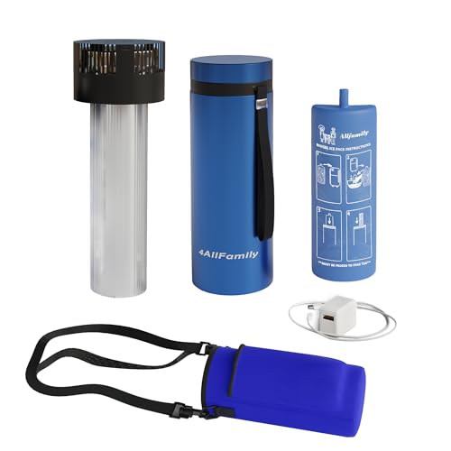 4ALLFAMILY Voyager AUTO Shut Off USB TSA Medication Cooler Travel Case Keeps Fridge Temp 36F-46F + Biogel Ice Pack |Perfect Medical Cooler Diabetes Insulin Eye Drop Arthritis (Blue)**G