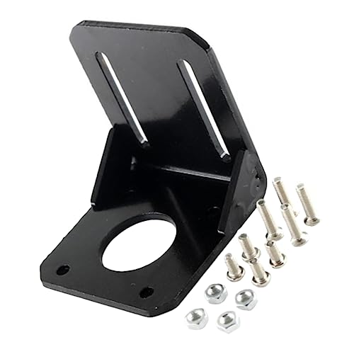 Hohopeti 3d Printer Motor Bracket 42 Stepper Motor Steel Mounting Holder Convenient Installation Sturdy Black Iron Const