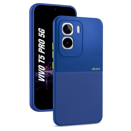 Image of AIBEX Premium Back Cover Case Compatible for Vivo T5 Pro 5G | Scratch & Drop Tested Shockproof Matte Texture Case with Soft Microfibre Lining | Slim Fit Cover with Anti-Scratch Finish - Blue