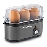 GOURMETmaxx Cuecehuevos para 3 huevos | Cuecehuevos con pincho para huevos en el medidor de dosis | Con 3 grados de cocción para su recipiente de huevos | Diseño de tamaño pequeño – piezas lavables en