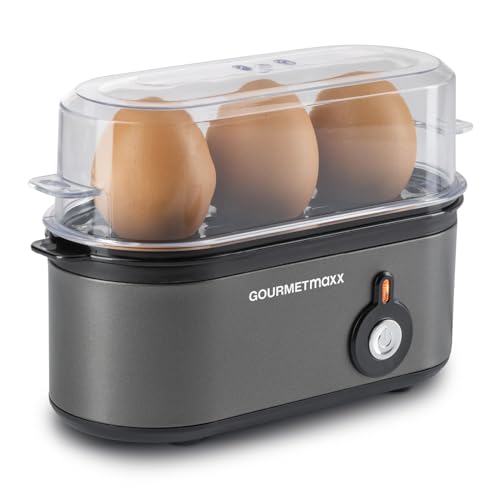GOURMETmaxx Cuociuova per 3 uova, scaldabagno con tagliauova nel misurino,